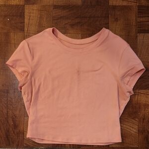 Pink Alo Cropped Fitted Tee